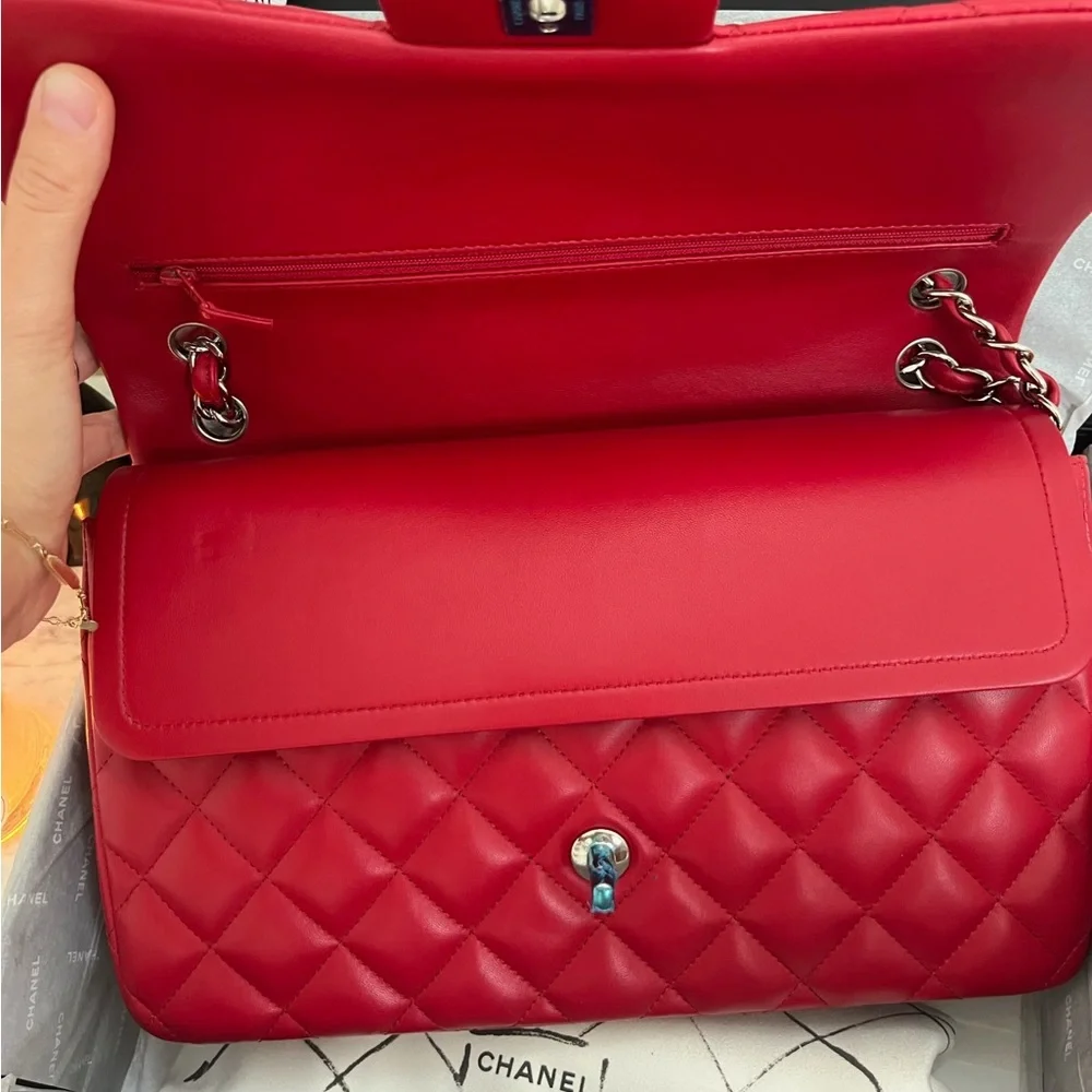 đź–¤SOLD ON WEBSITEđź–¤100% authentic CHANEL classic jumbo double flap red lambskin - Picture 7 of 9